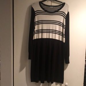 Eliza J Black and white sweater dress